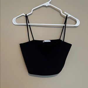 Zara Black Spaghetti Strap Crop Top